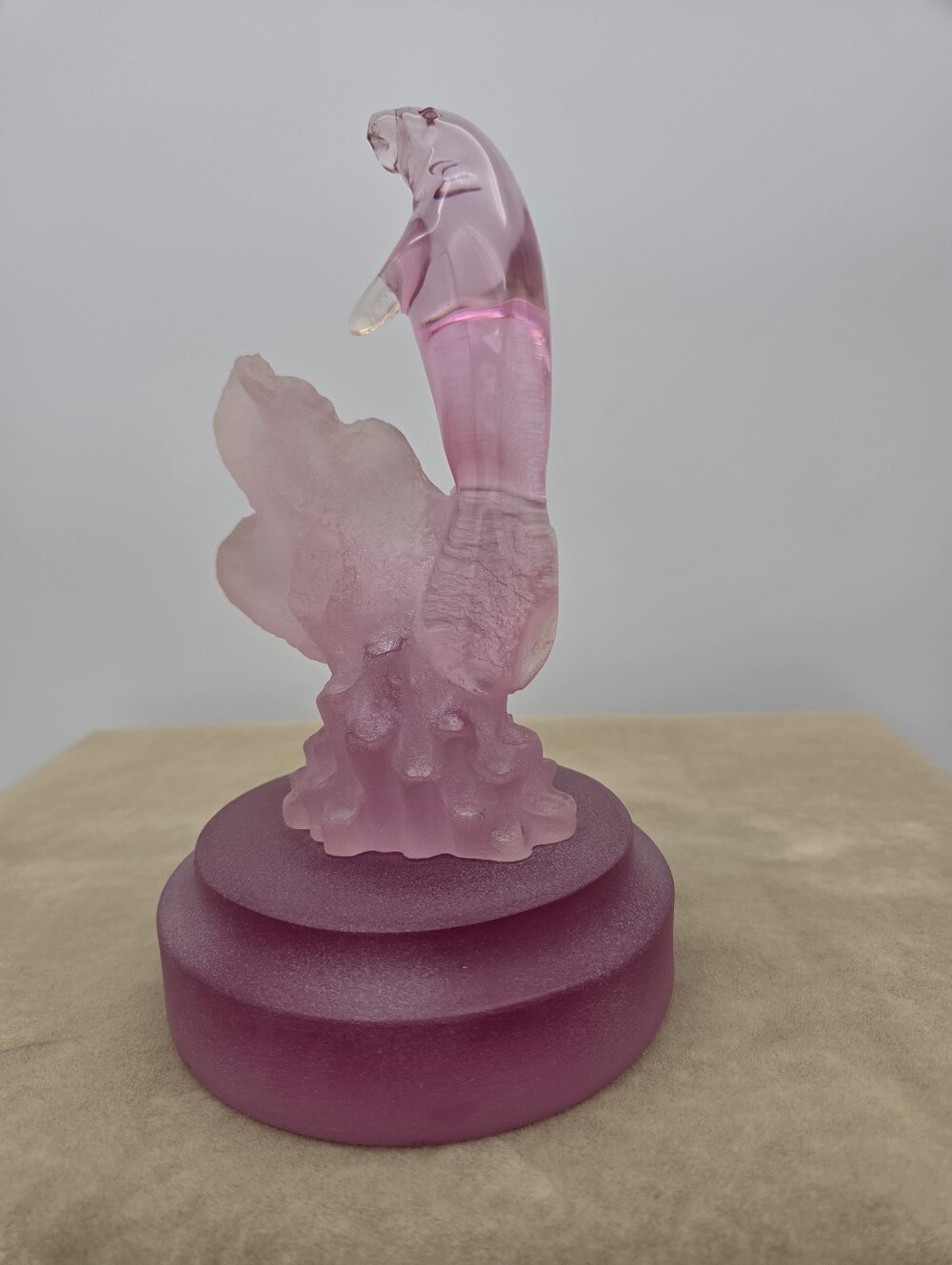 Vintage 90s Pink Resin Manatee Figurine